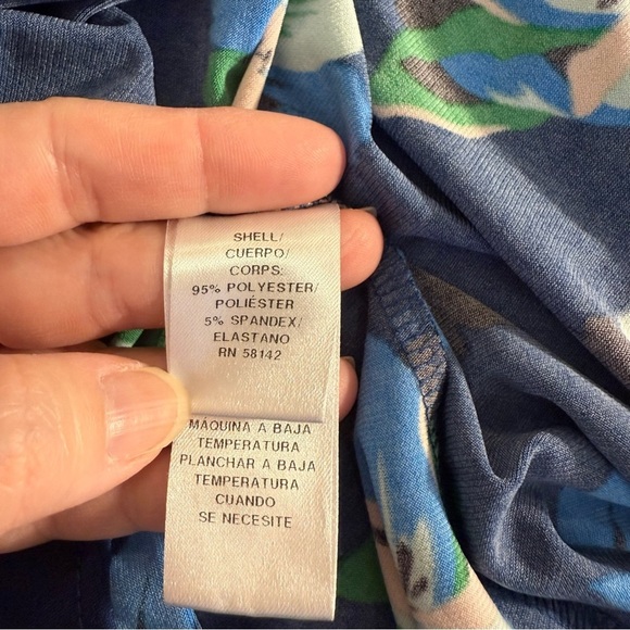 Donna Morgan Women's Plus Size Stretch Floral Cottage Spring Faux Wrap Dress 18W - Picture 10 of 16